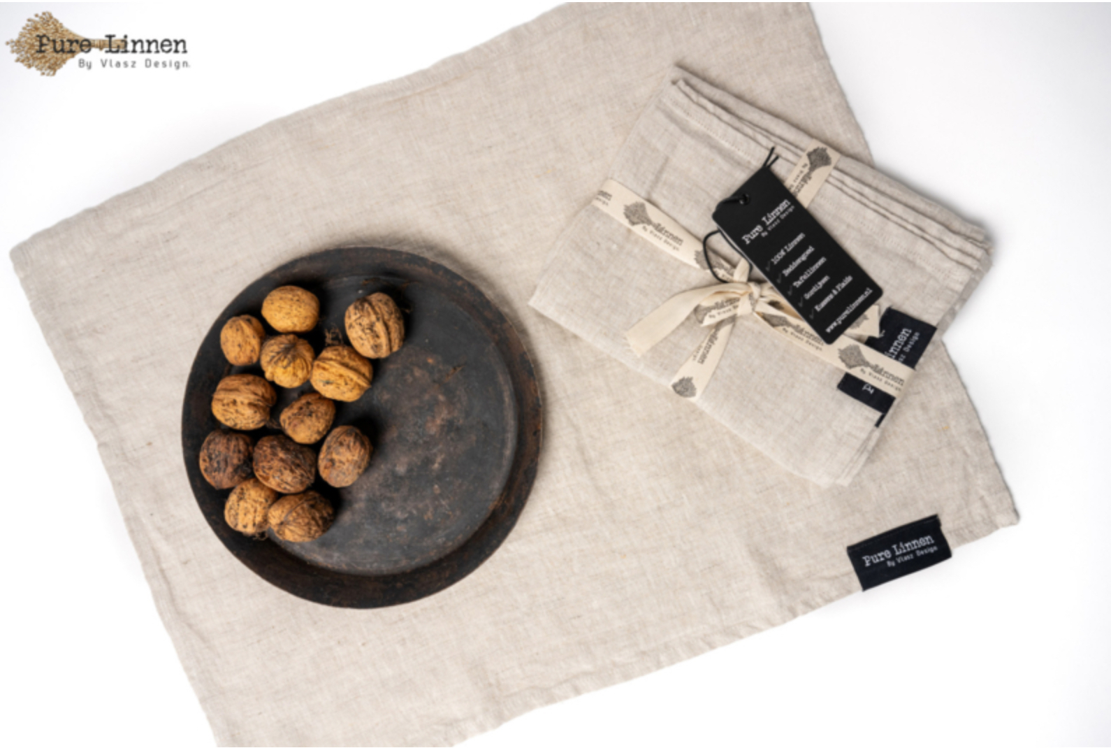 Pure Linnen placemat Salomé recht naturel set van 2
