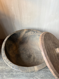 Unieke houten bak met deksel L nr.2