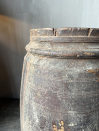 Nepalese houten pot XL nr.1