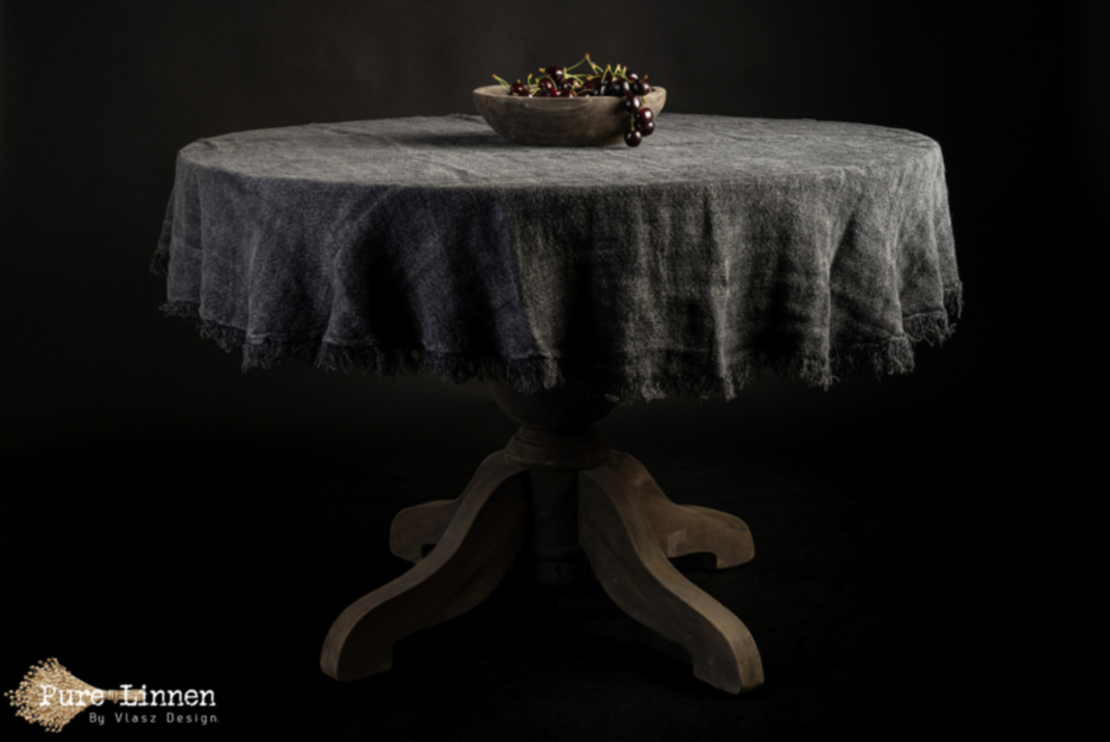 Pure Linnen tafelkleed rond 100% linnen Hannah grey