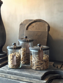 Aura Peeperkorn glazen pot met deksel S