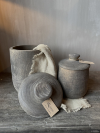 Luksa houten pot met deksel Munir S