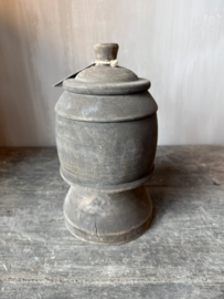 Luksa houten pot met deksel Anwar