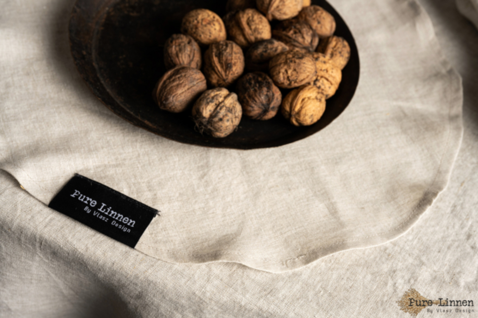 Pure Linnen placemat Eve rond naturel set van 2