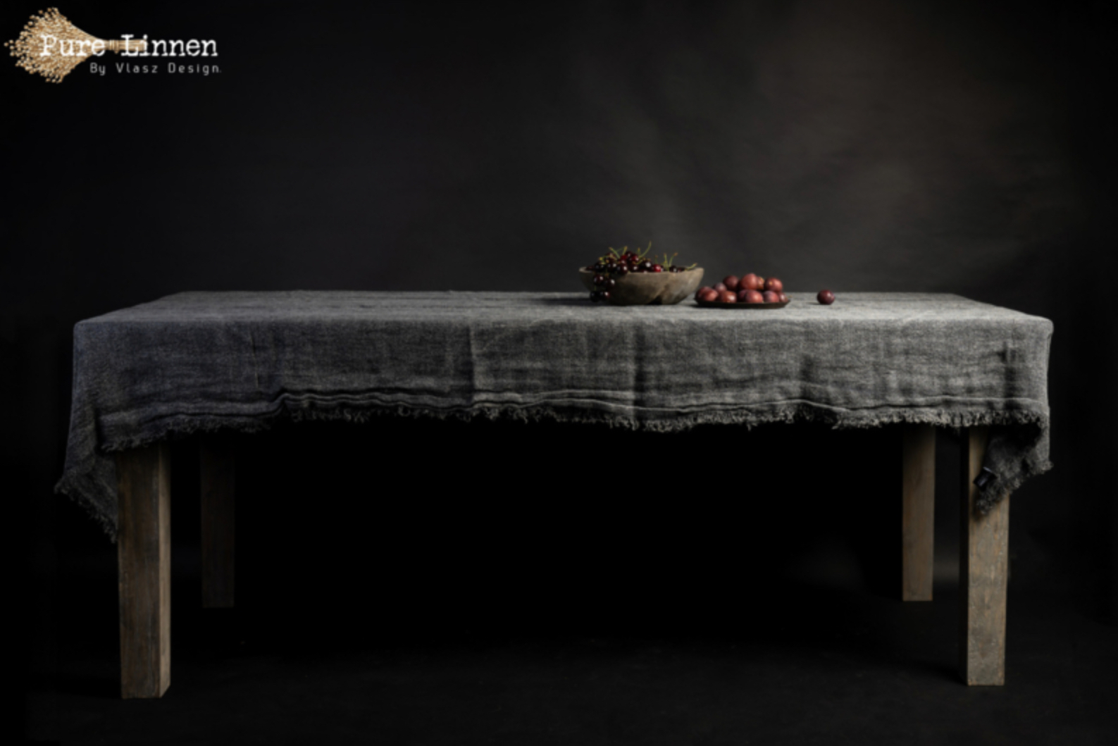 Pure Linnen tafelkleed recht 100% linnen hagar grey
