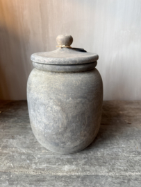 Luksa houten pot met deksel Halima L