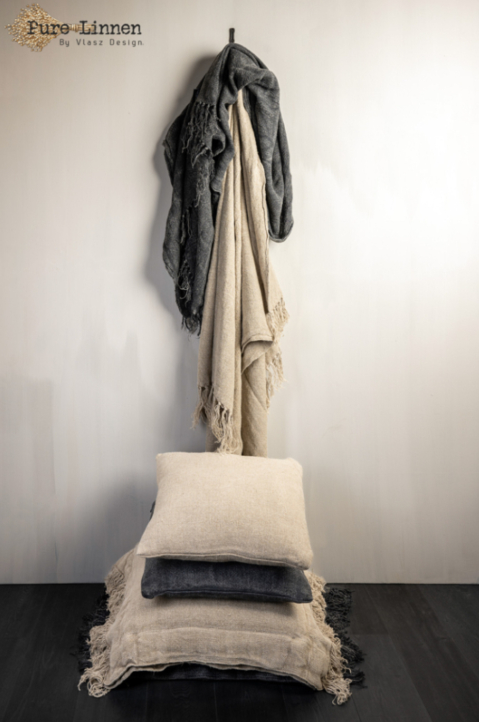 Pure Linnen plaid 100% linnen Delilah naturel