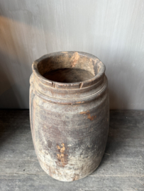 Nepalese houten pot XL nr.1