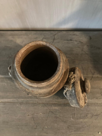 Nepalese houten kruik met deksel nr.91