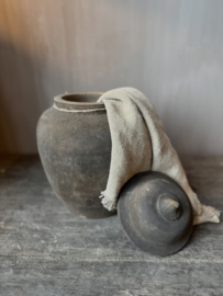 Luksa houten pot met deksel Liana