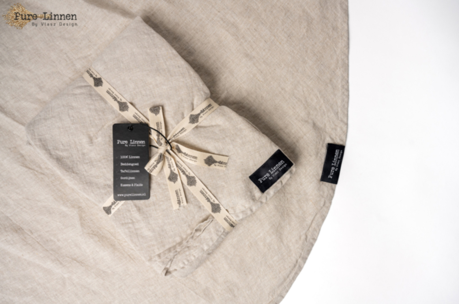 Pure Linnen tafelkleed Judith rond naturel