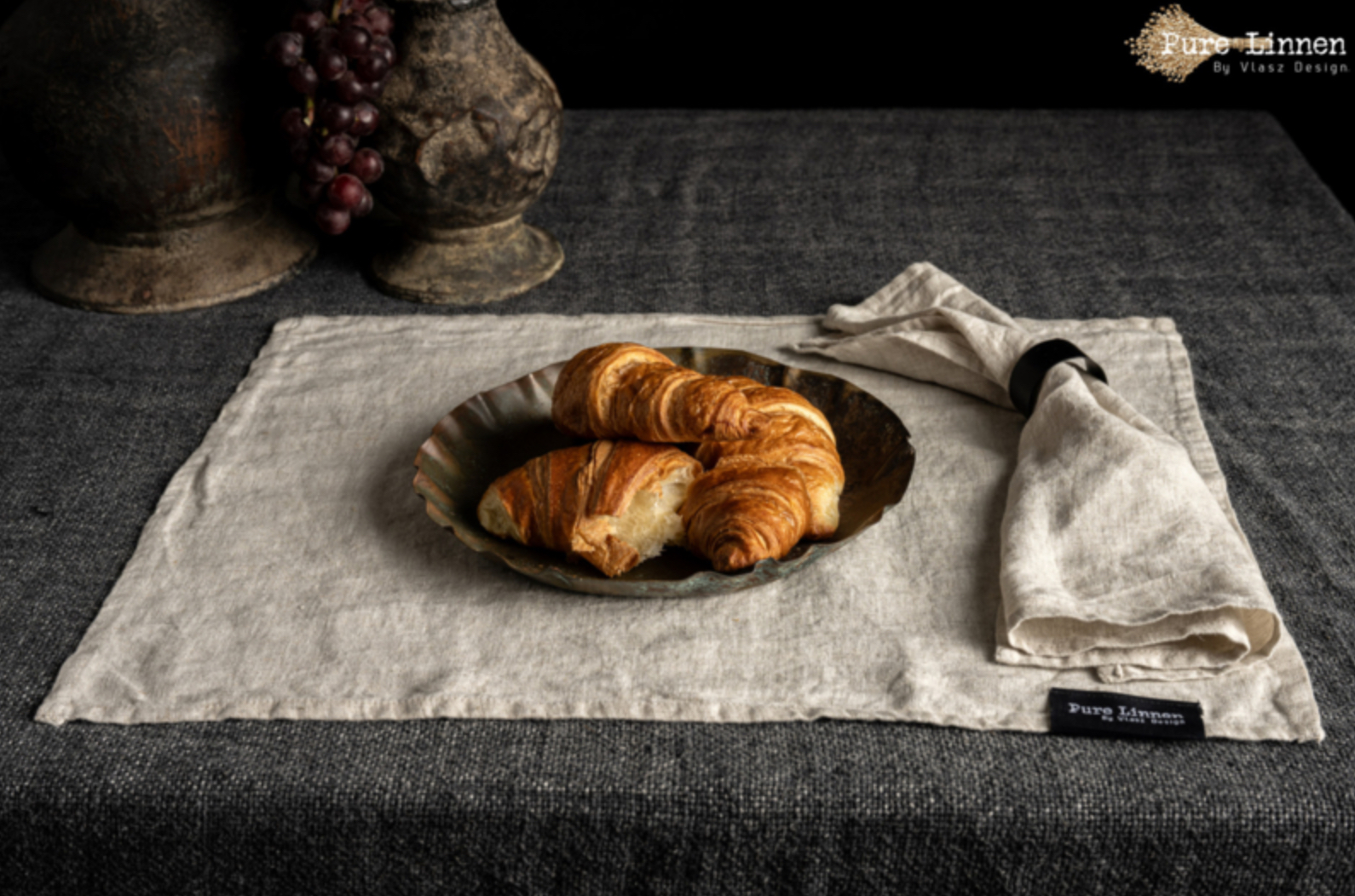 Pure Linnen placemat Salomé recht naturel set van 2