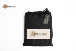Pure linnen hoeslaken zwart 20cm