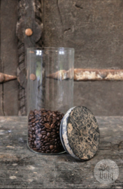 Glazen voorraadpot L