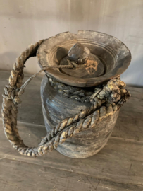 Nepalese houten kruik met deksel nr.92