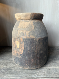 Nepalese houten pot XL nr.5