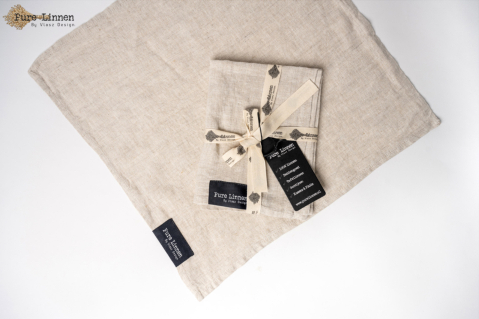 Pure Linnen servetten Leah naturel set van 2