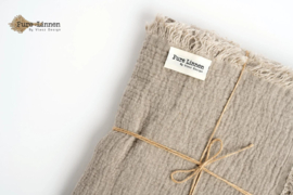 Pure linnen plaid naturel fransjes