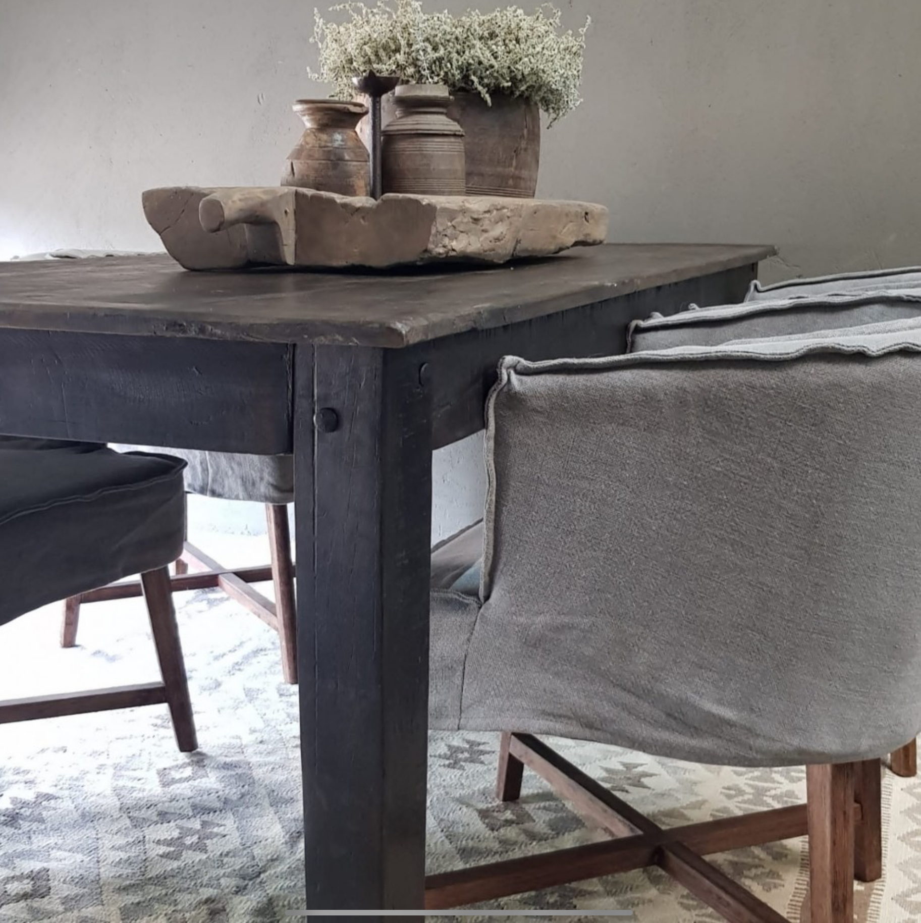 Luksa eettafel met kopse lat