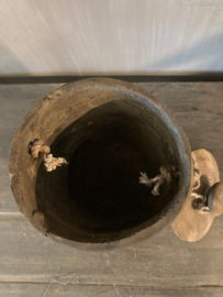 Nepalese houten kruik met deksel nr.96