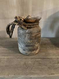 Nepalese houten kruik met deksel nr.92