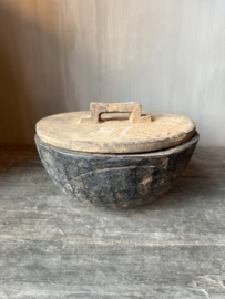 Unieke houten bak met deksel S nr.2