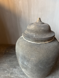 Luksa houten pot met deksel Liana