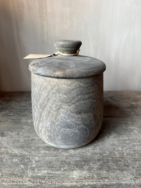 Luksa houten pot met deksel Munir S