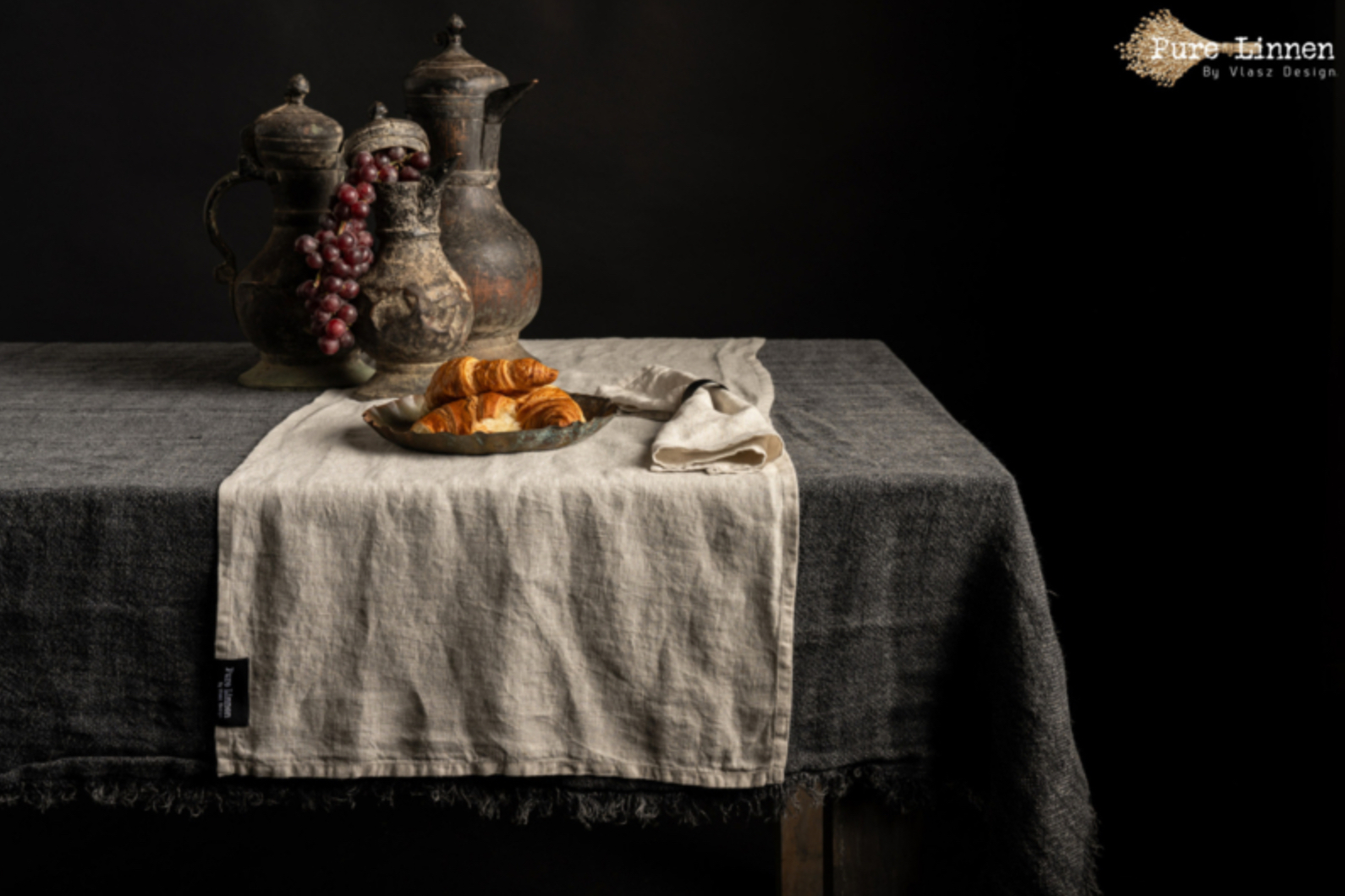 Pure Linnen tafelkleed recht 100% linnen hagar grey