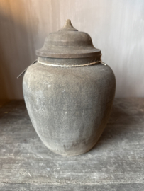 Luksa houten pot met deksel Liana