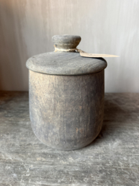 Luksa houten pot met deksel Munir S