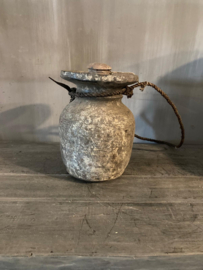 Nepalese houten kruik met deksel nr.101