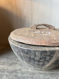 Unieke houten bak met deksel L nr.2