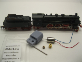 Micromotor NA012G Arnold BR 18, BR 01 Motor in the loco, K.Bay.Sts.B. S 3/6, SNCF 231, US 4-6-2