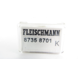 Fleischmann 8735 8701K N DR Platte wagen (Amerikaans ontwerp), type OOn, 4-assig, bruin, beladen met telegraafpalen in ovp
