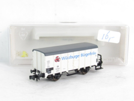 Fleischmann 834601K N DB (bierwagen), 2-assig, wit, `Würzburger Bürgerbräu` in ovp