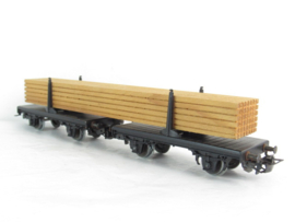 Marklin 4665 (AC) DB Platte wagen met lading (hout) in ovp