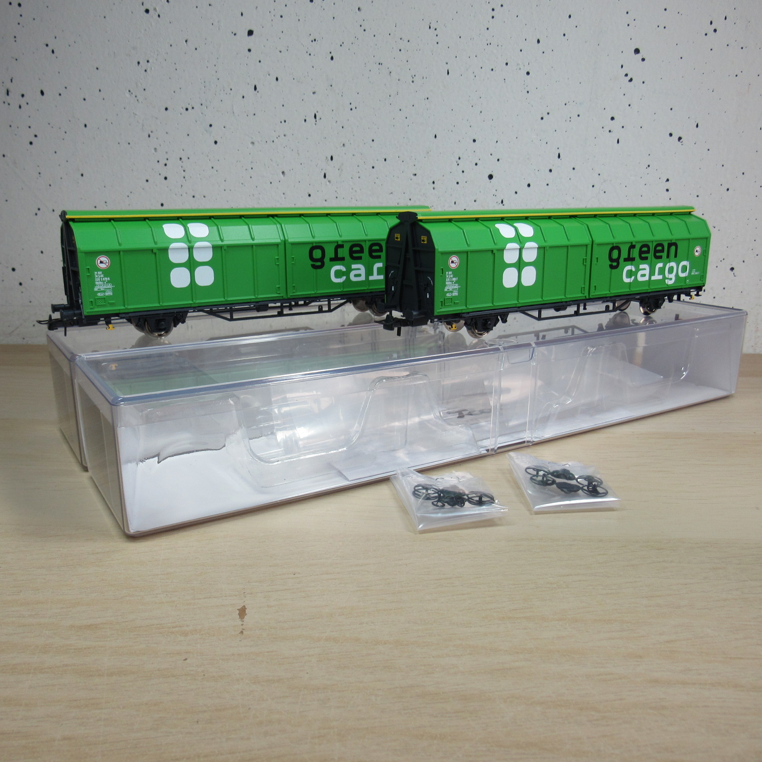 Roco 6600114 H0 Set van 2: Schuifwandwagens, Green Cargo