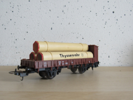 Lima 302811 FS “Thyssenrohr” Platte bakwagen met lading en remmershuisje in ovp