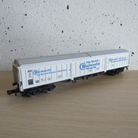 Fleischmann 8389 N DB Schuifwandwagen met grote capaciteit, 4-assig, wit, 'Bauknecht' in ovp