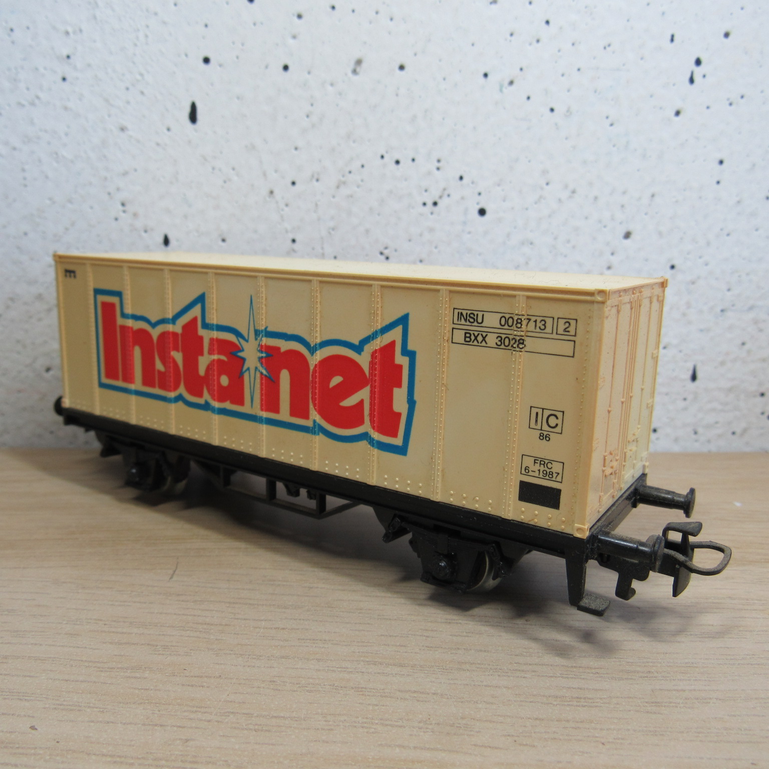 Marklin 4481 Containerdraagwagen (Instanet) in vervangende verpakking