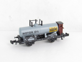 Minitrix 13647 N KPEV Tankwagen met remmen, 2 assen, grijs, 'MOTOROLIE', 'VALVOLINE' in ovp