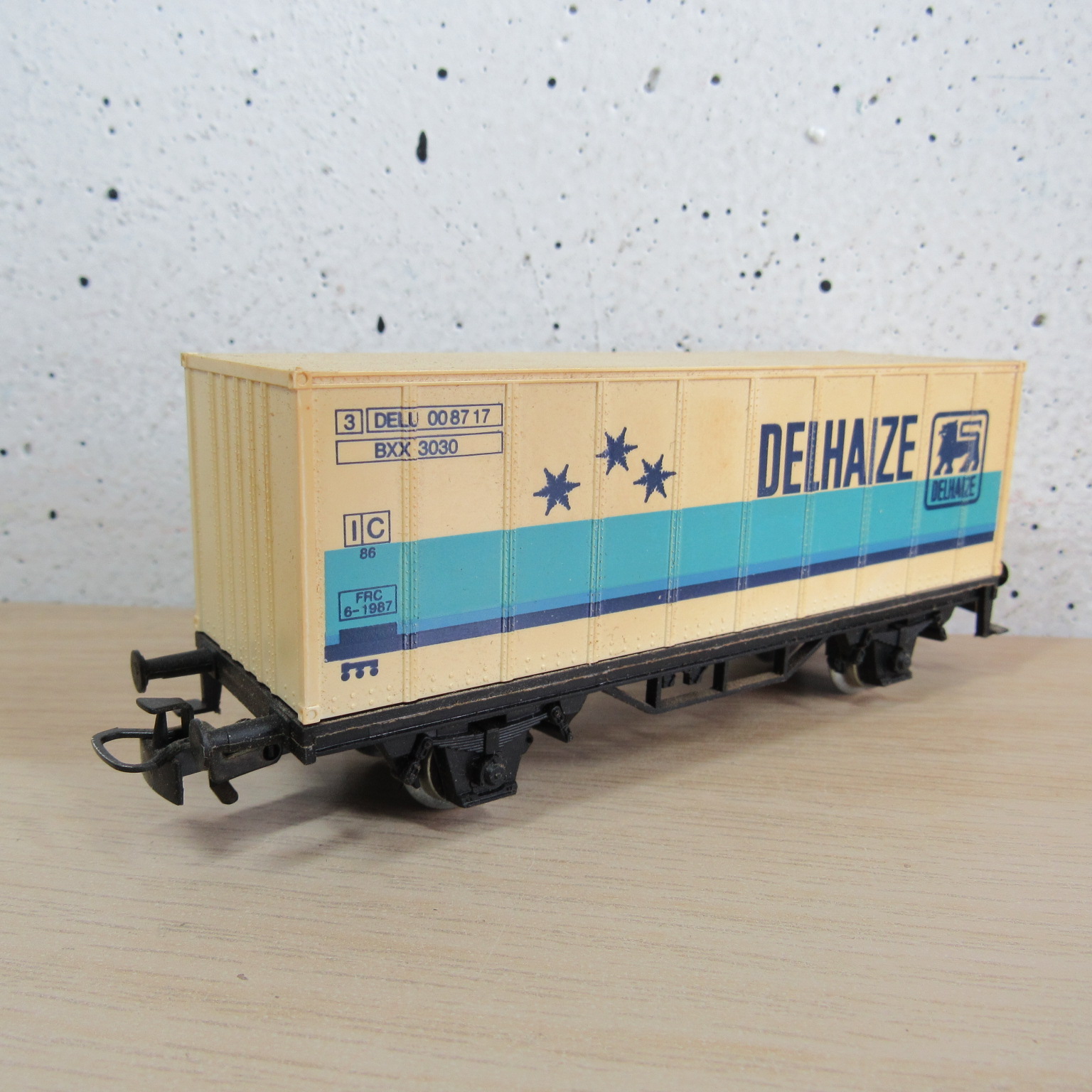 Marklin 4481 NMBS Containerdraagwagen (Delhaize) in Vervangende verpakking