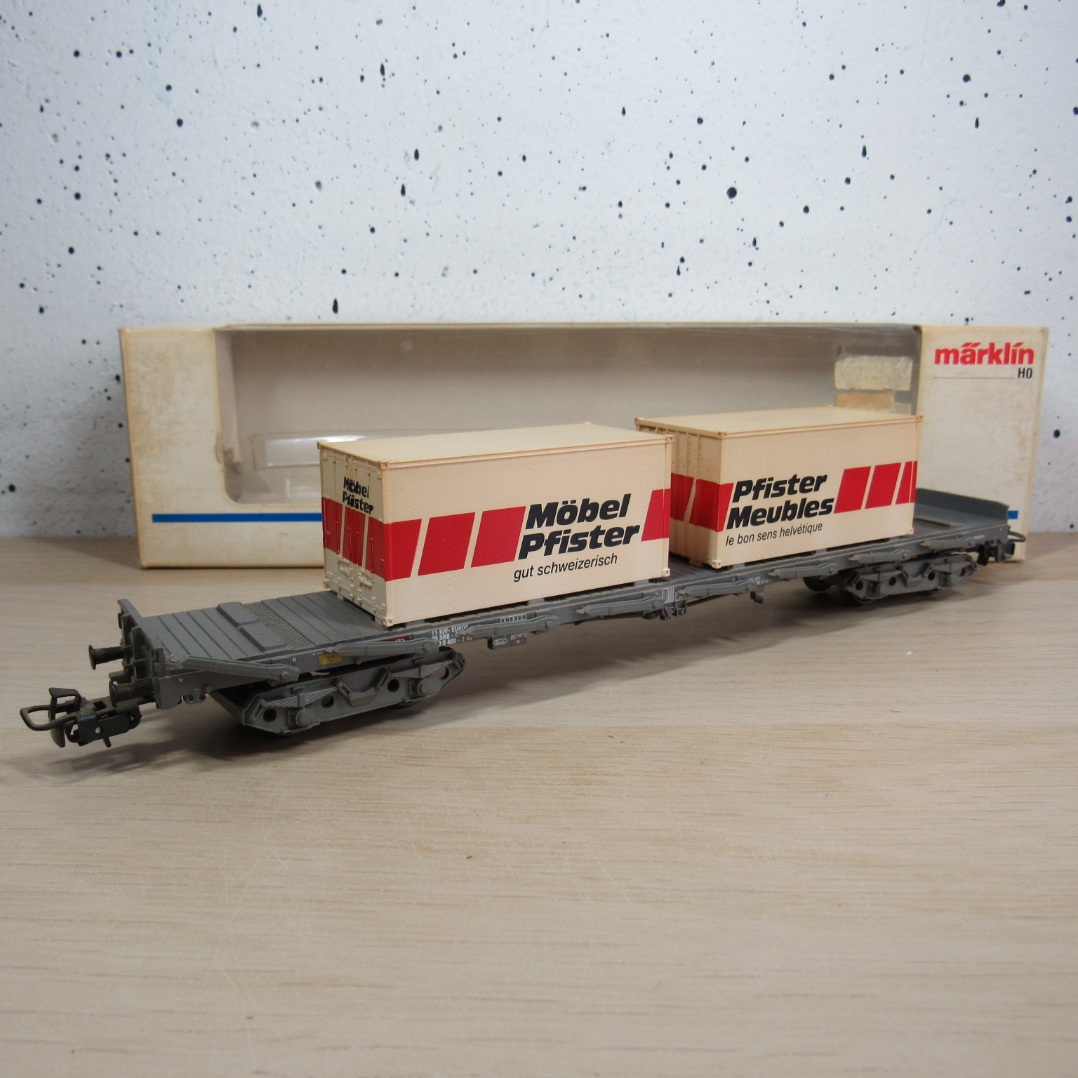 Marklin 4668 SBB CFF containerdraagwagen in ovp