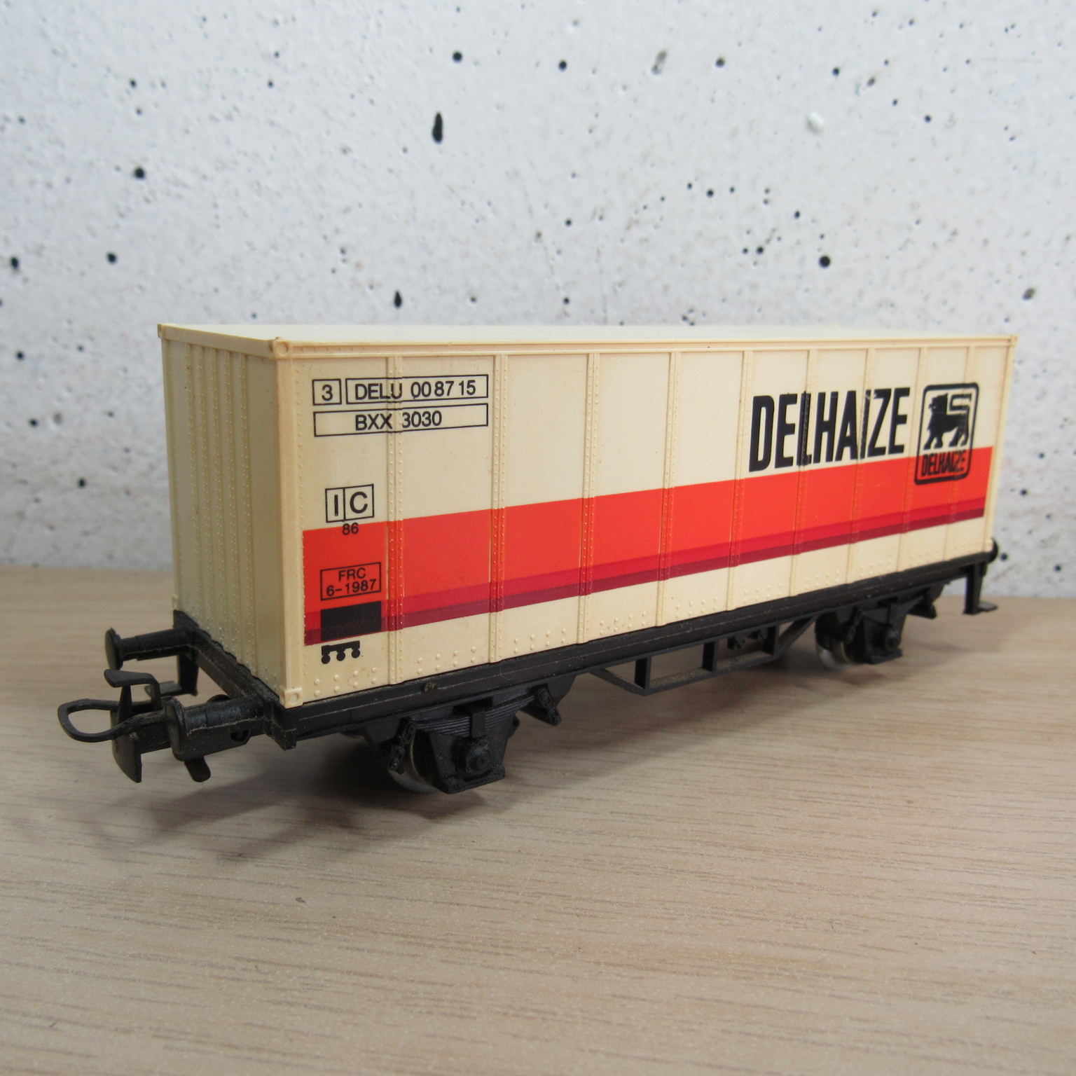 Marklin 4481 NMBS Containerdraagwagen (Delhaize) in Vervangende verpakking