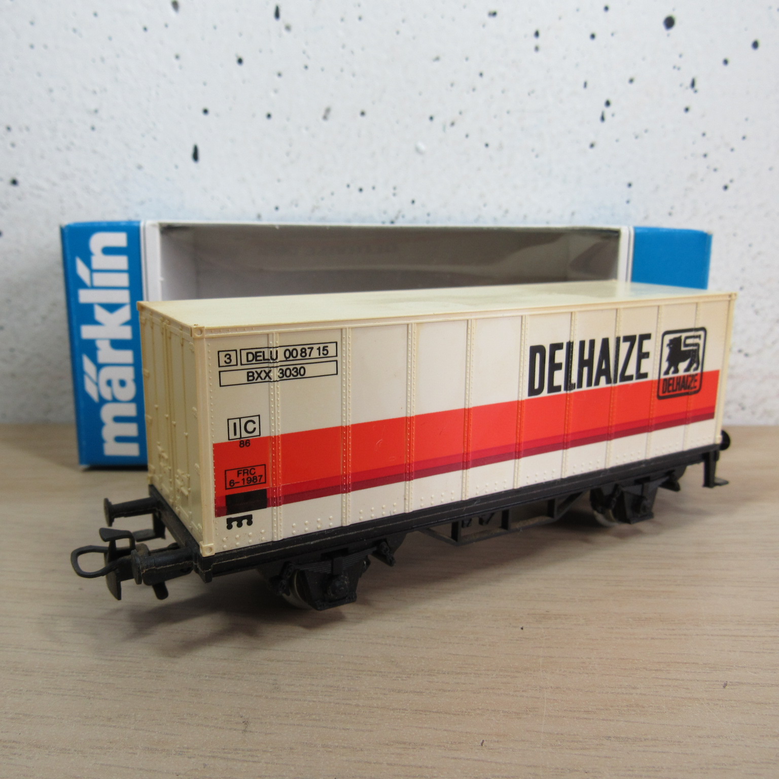 Marklin 4481 NMBS Containerdraagwagen (Delhaize) in Vervangende verpakking
