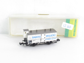 Minitrix 13434 N KPEV bierwagen met remmen, 2 assen, wit 'Bavaria Brewery Hamburg Altona' in ovp