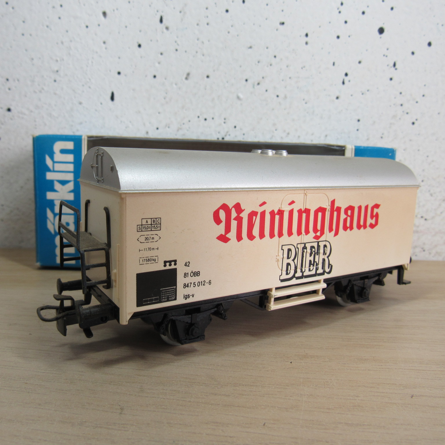 Marklin 4415 DB Gesloten goederenwagen (koel) (Reininghaus Bier) in ovp