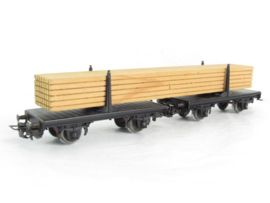 Marklin 4665 (AC) DB Platte wagen met lading (hout) in ovp