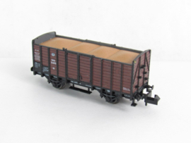 Minitrix 13641 N KPEV Open goederenwagon (veewagen), type VO, 2-assig, bruin/zwart in ovp